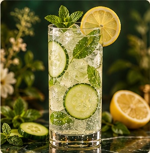 Illustrative Botanical Fizz 0% cocktail presentation